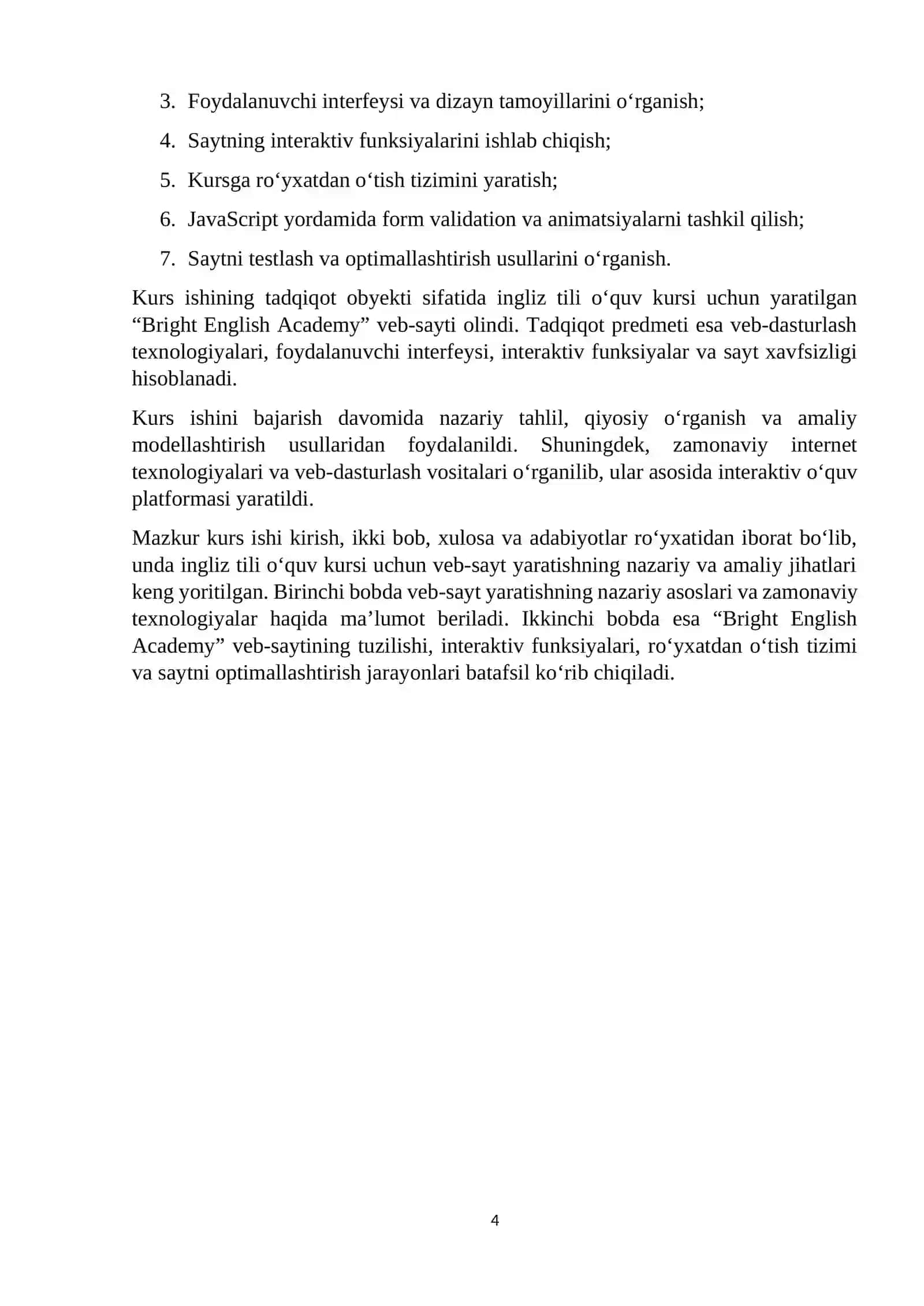Ingliz tili o‘quv kursi uchun zamonaviy veb-sayt yaratish 4