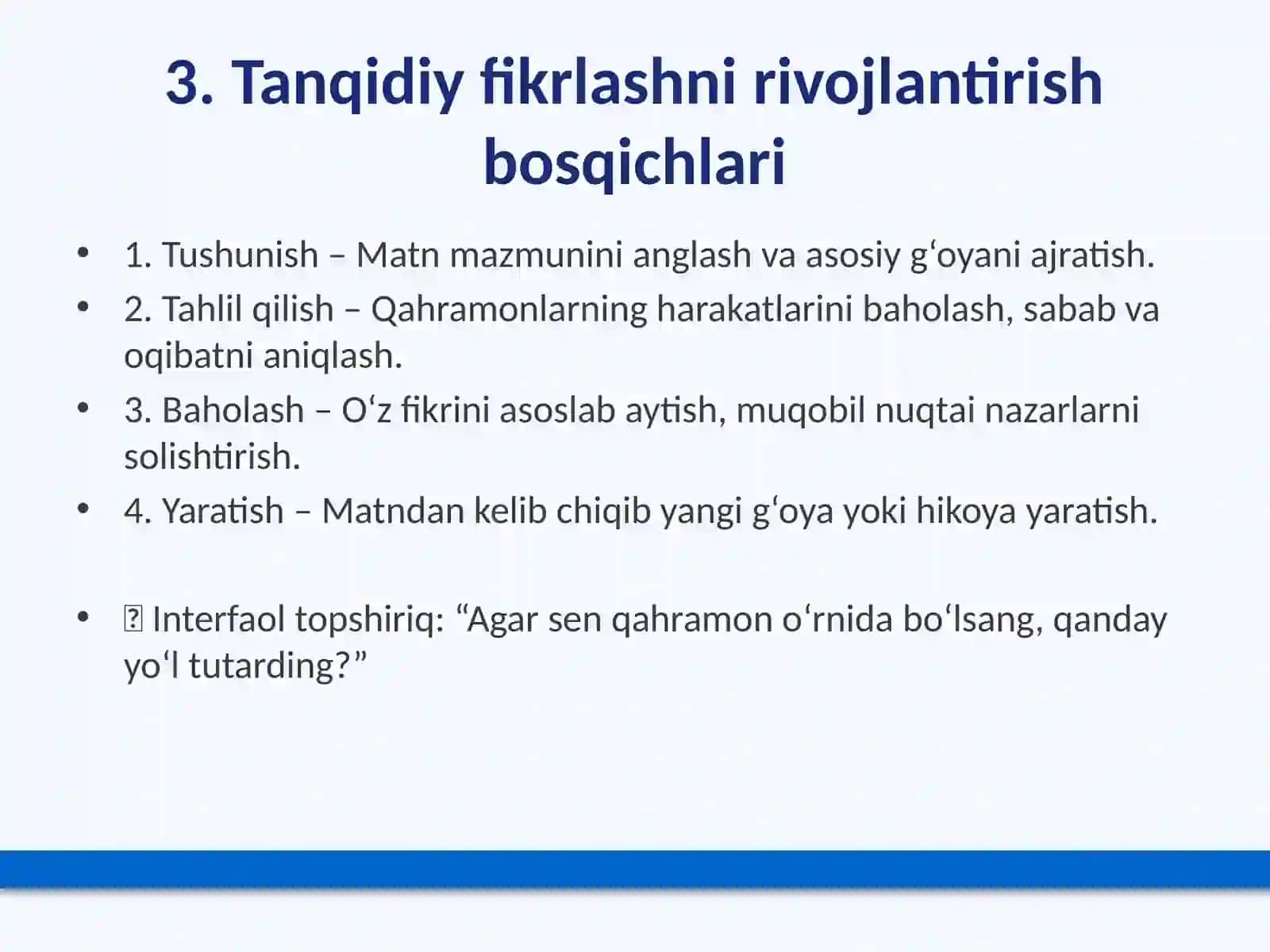 Boshlang'ichsinflardamatnbilanishlashorqalitanqidiyfikrnirivojlantirish 4