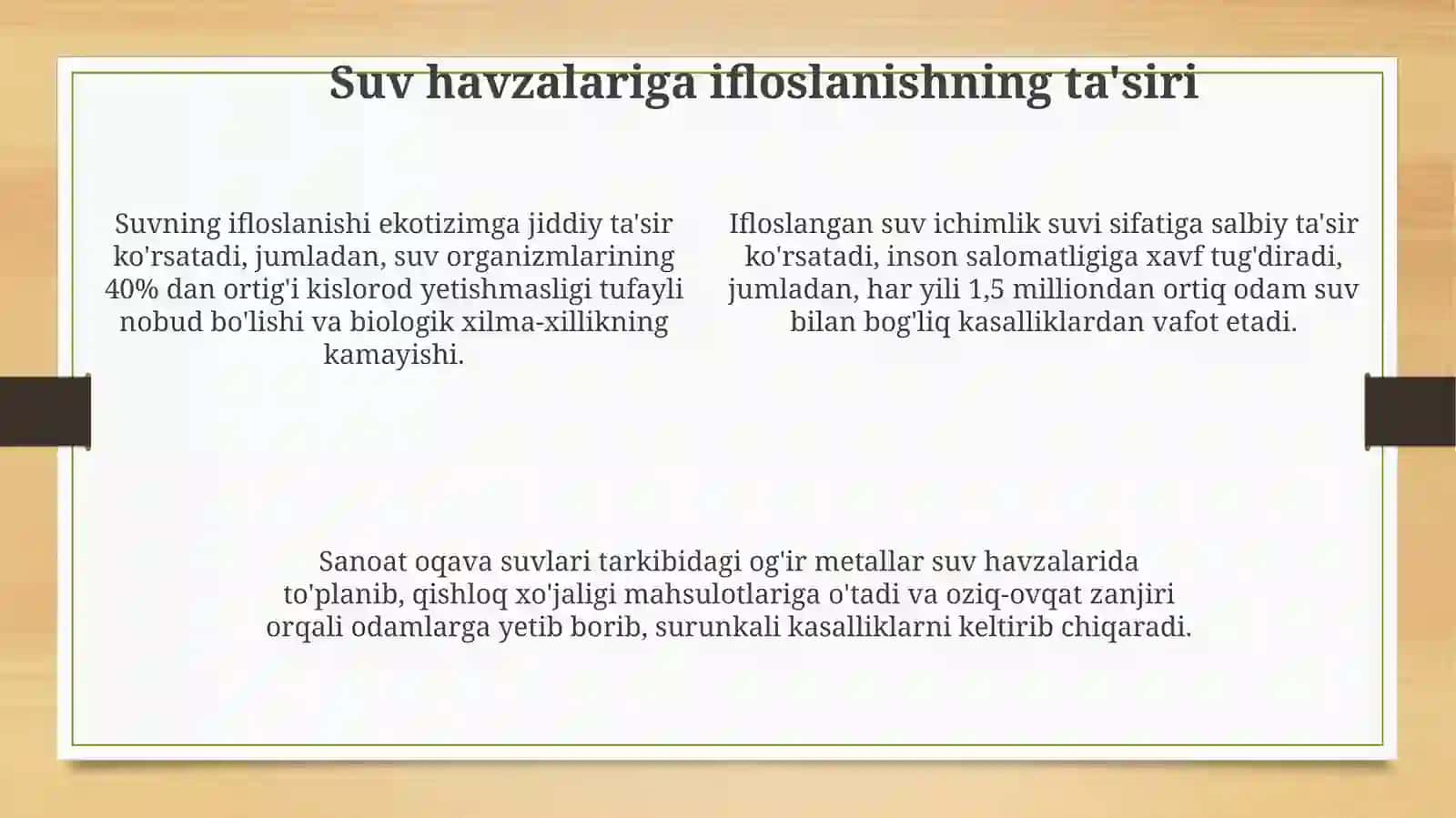 Suvhavzalarining ifloslanuvchiasosiy sanoat sohalari 4