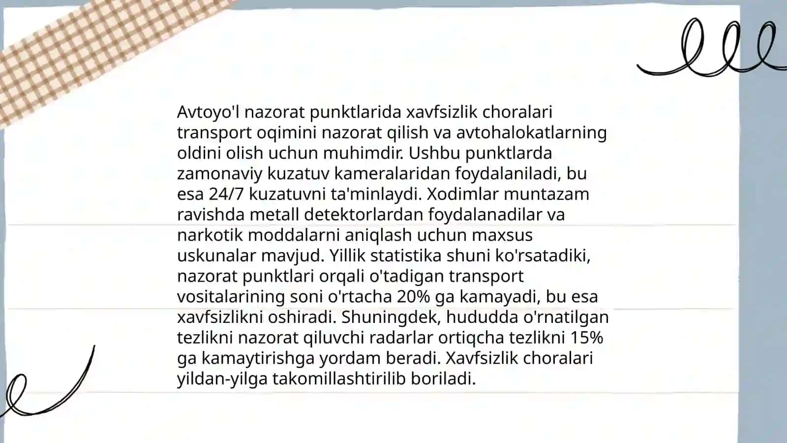 Transport vositalarini nazorat qilish punktlari 4