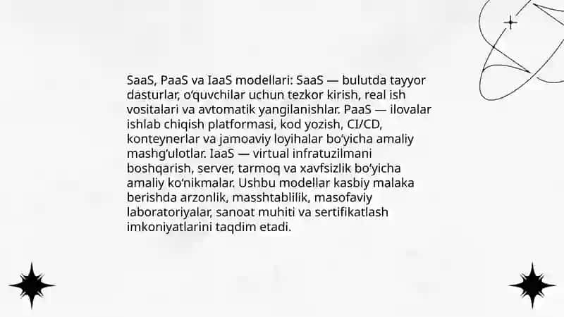 Kasbiy faoliyatda bulutli texnologiyalar va ularning ta'limiy imkoniyatlari 4