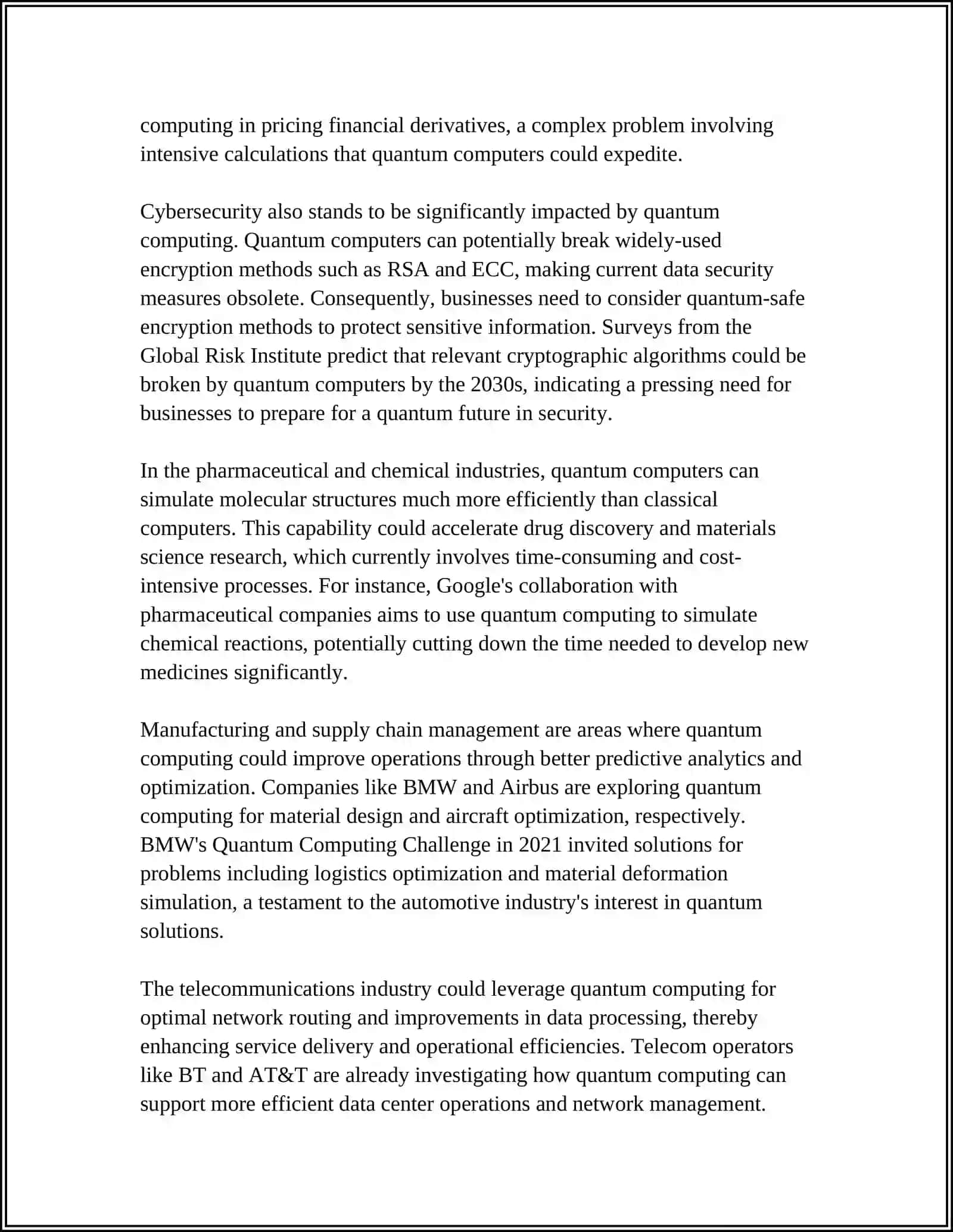 Quantum Computing in Business 4
