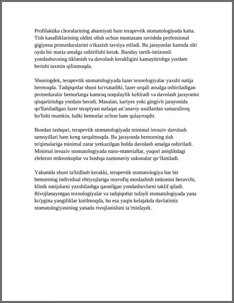 STOMATOLOGIYANING ASOSIY YONALISHLARI VA ULARNING TIBBIY AMALYOTDAGI ORNI 4