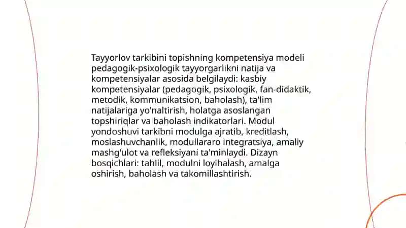 Boʻlajak oʻqituvchilarning pedagogik - psixologik tayyorgarligini tarkib toptirish modellari 4