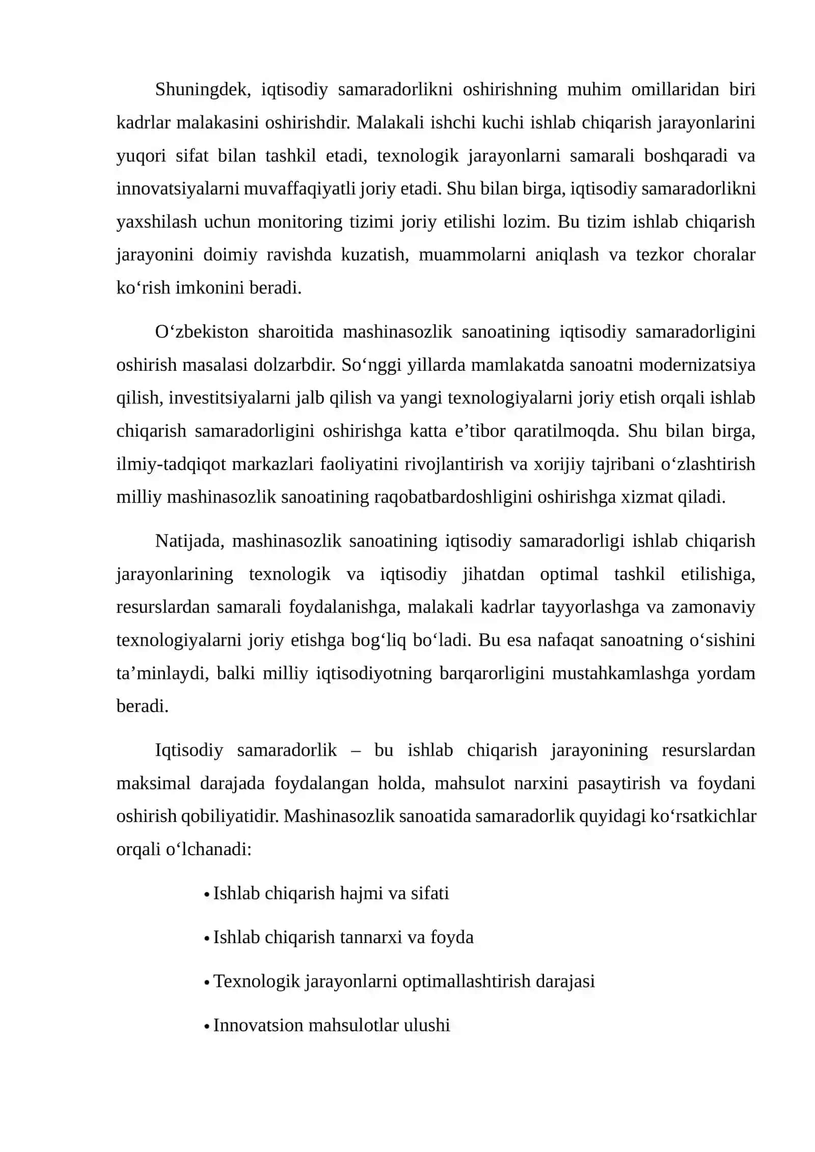 MASHINASOZLIK SANOATINING IQTISODIY SAMARADORLIGINI OSHIRISH 4