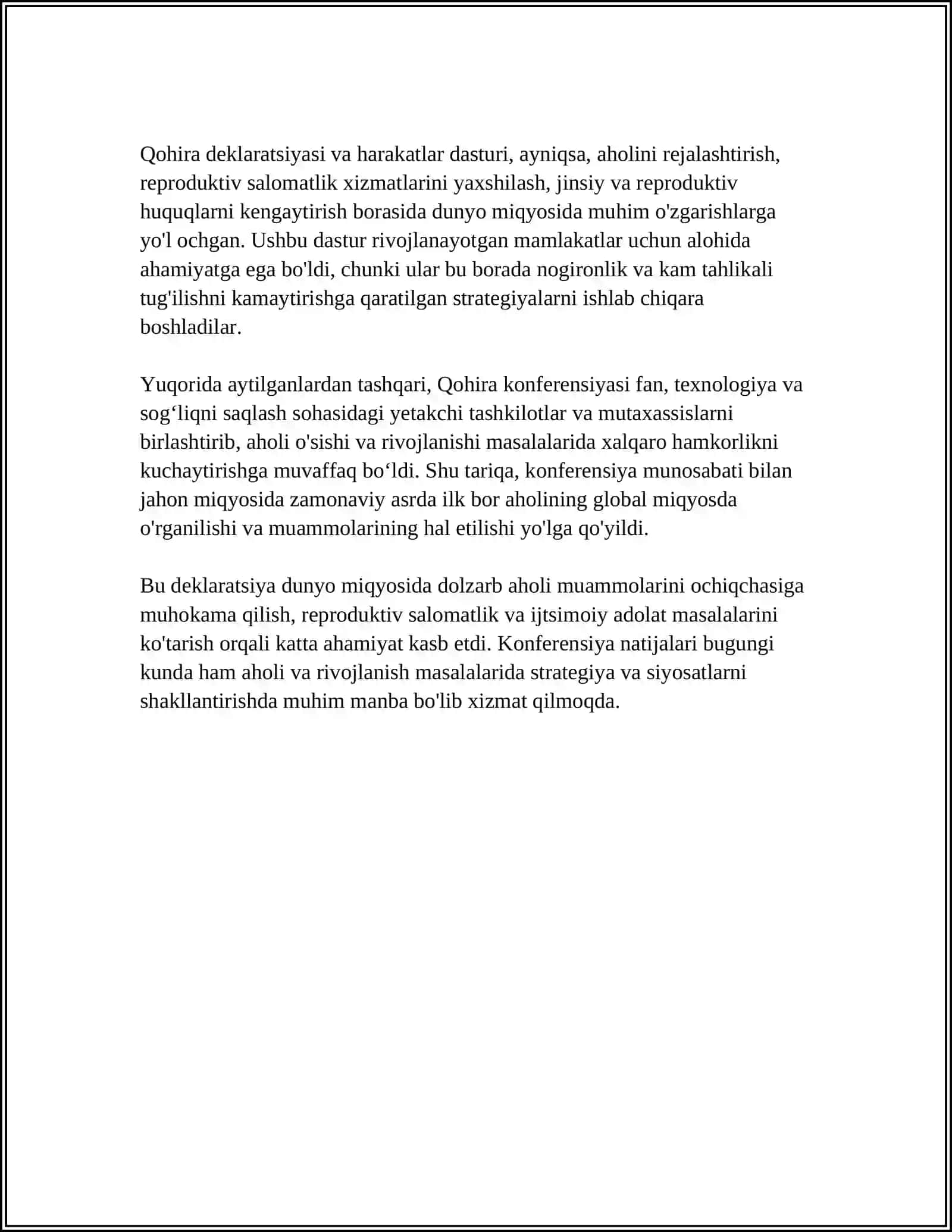 Qohira Deklaratsiyasi Tarixi va Mazmuni 4