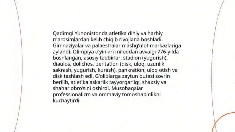 Yengil atletikaning kelib chiqish tarixi 4