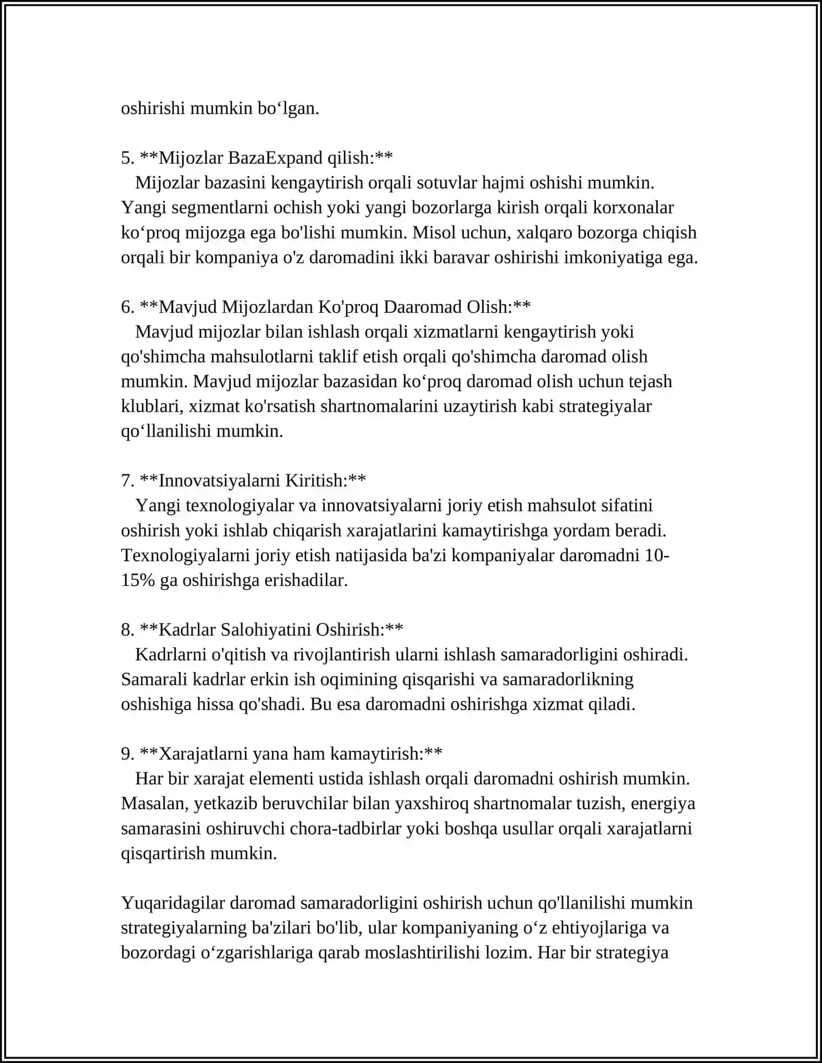 DAROMAD SAMARASI VA ALMASHTIRISH SAMARASI 4