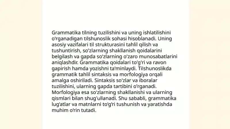 Grammatika va uning tarkibiy qismlari. Morfologiya va Sintaksis 4