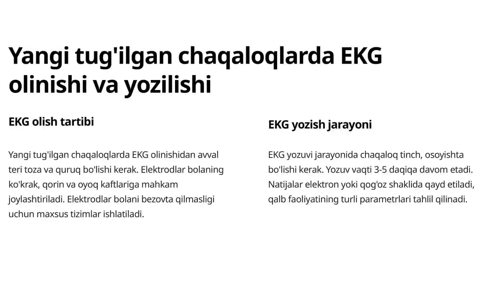 Yangi tug'ilgan chaqaloqlarda Elektrokardiograma va uning o'ziga xos xususiyatlari 4
