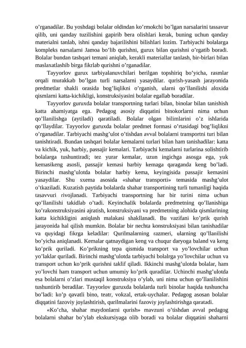 MTTning yosh guruhlarida qurish-yasashga o`rgatish metodlari 4