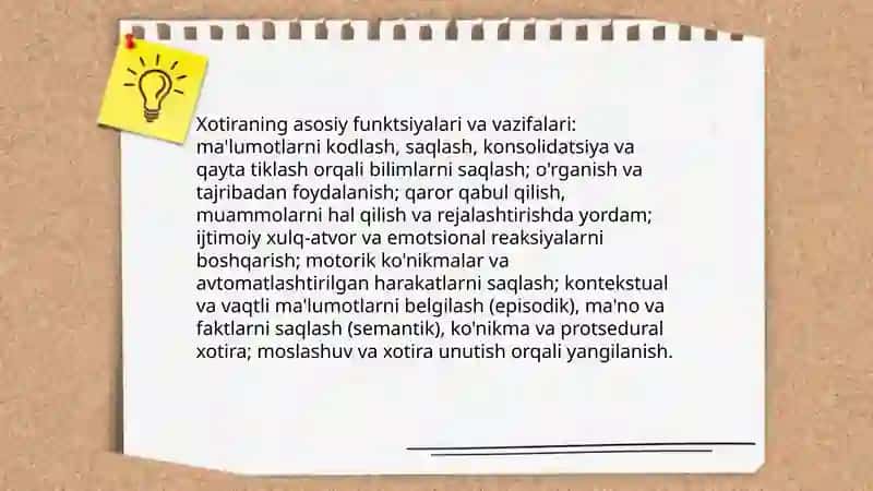 Xotira haqida tushuncha va uning nerv-fiziologik asosi 4