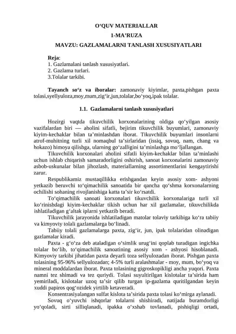 O‘QUV – USLUBIY MAJMUA 4