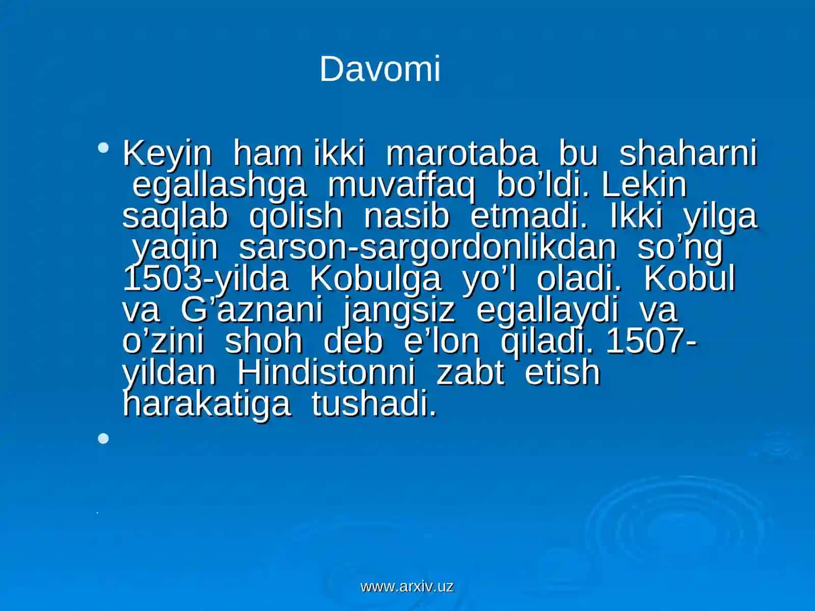 Zahiriddin Muhammad Boburning hayoti va ijodi 4