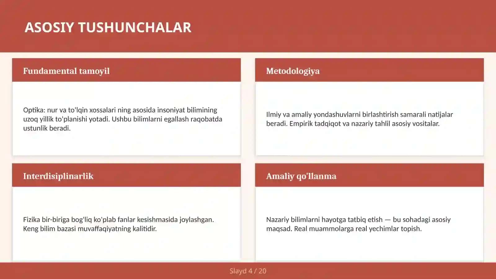 Optika: nur va to'lqin xossalari 4
