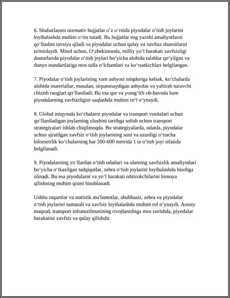 PIYODALAR HARAKAT XAFVSIZLIGINI OSHIRISH YOʻLLARI 4