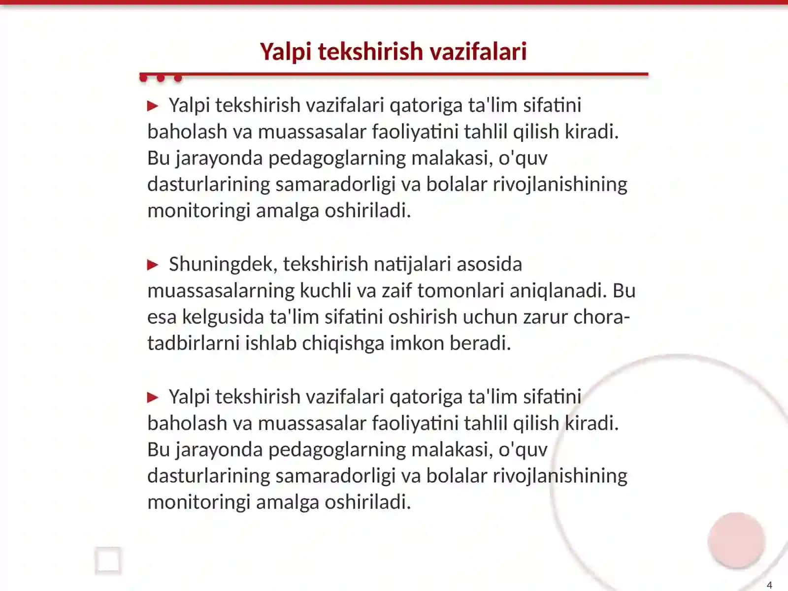 Maktabgacha talim tashkilotlarini yalpi tekshirishning asosiy shakllari 4