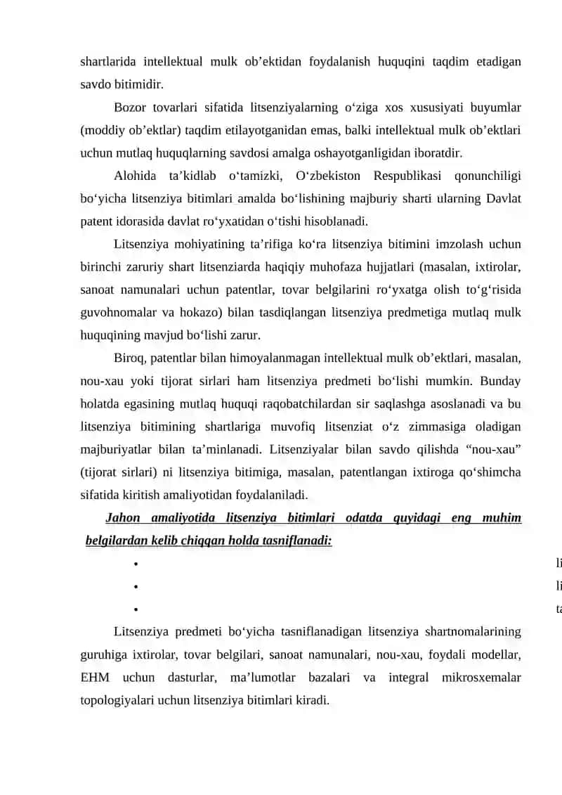 SANOAT NAMUNASINING PATENTGA LAYOQATLIK SHARTLARI 4
