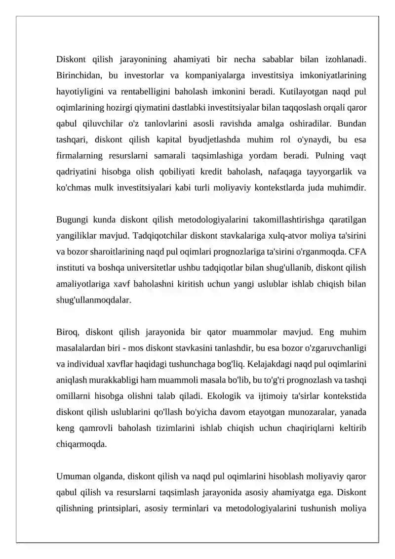 Veksllarni diskont qilish va hisoblash 4