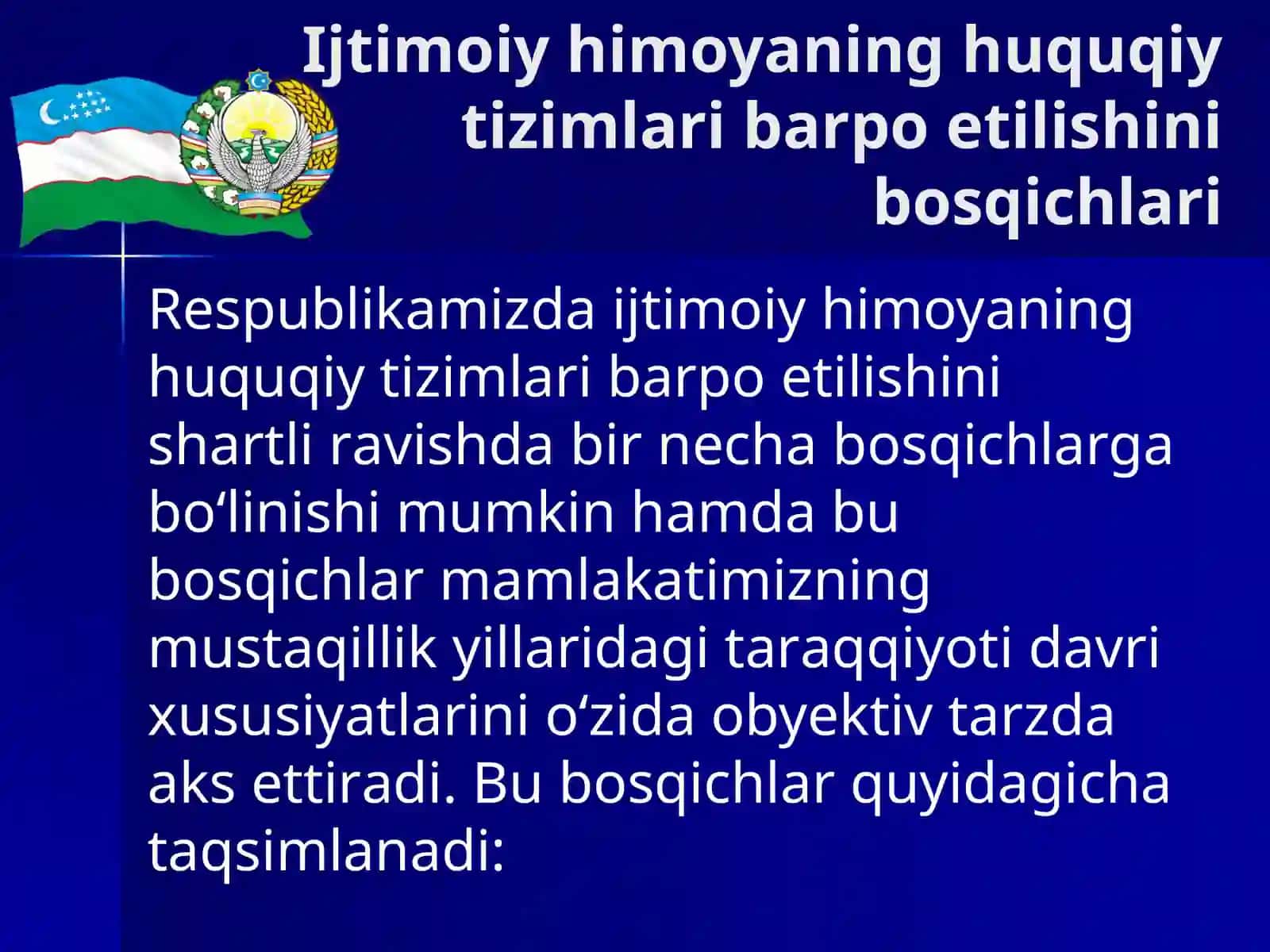 Ijtimоiy himоya siyosаti vаuning qonunchilikаsоslаrini tаkоmillаshtirish mаsаlаlаri 4