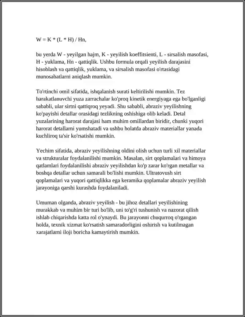 Abraziv yeyilish 4