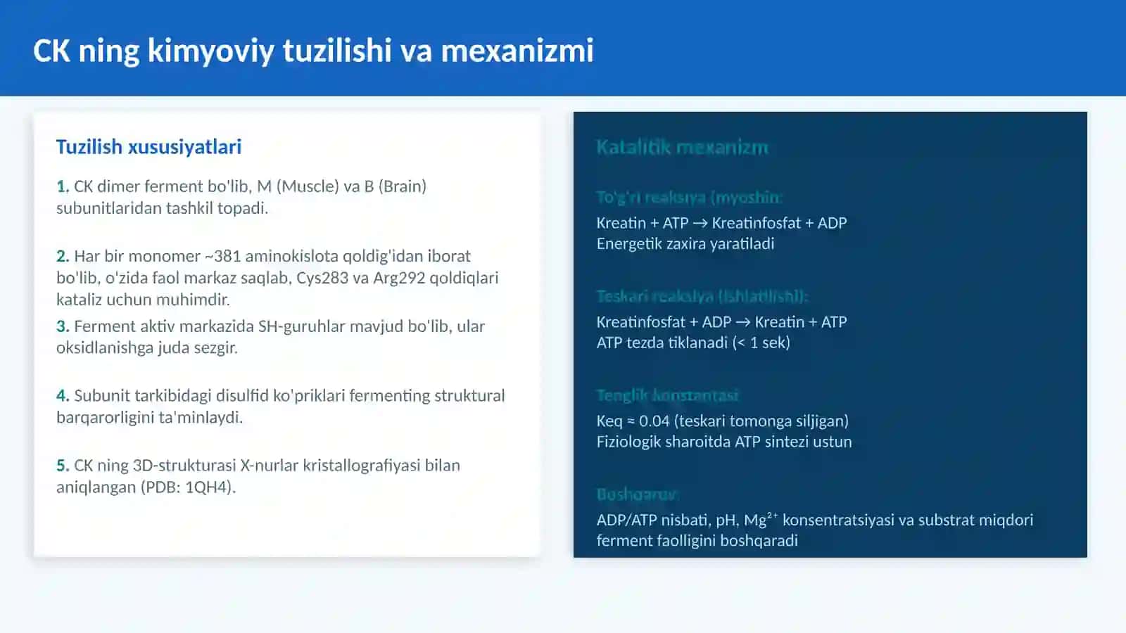 Kreatinfosfokinazaning izoshakllari va ularni aniqlashning ahamiyati. 4