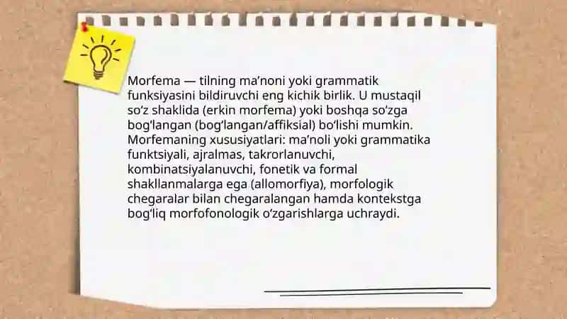 Morfemika va morfema haqida umumiy ma'lumot 4