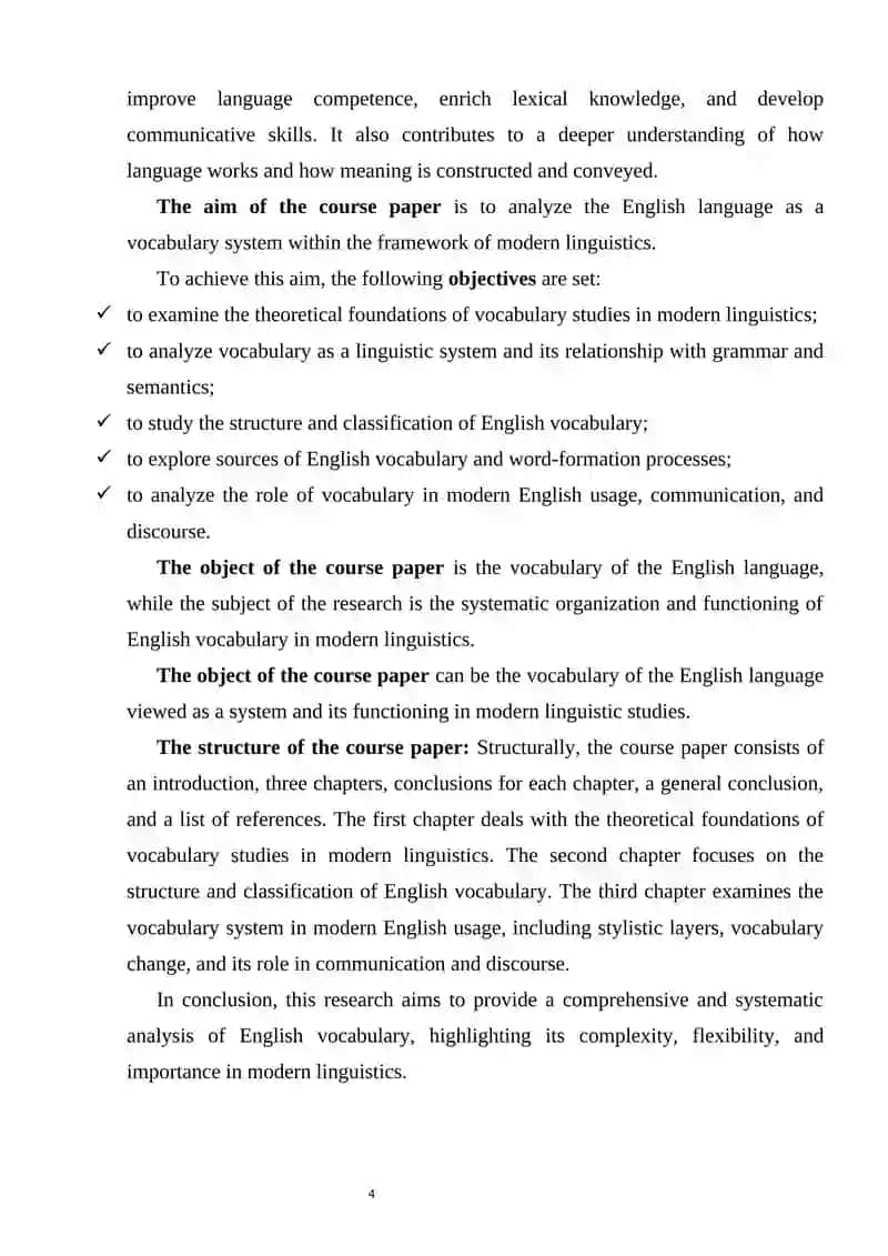 An Analysis of the English Language as a Vocabulary System in Modern Linguistics 4