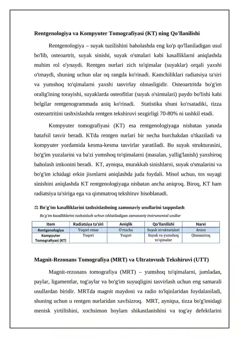 Bo'g'im kasalliklarini zamonaviy tekshirish usullari 4
