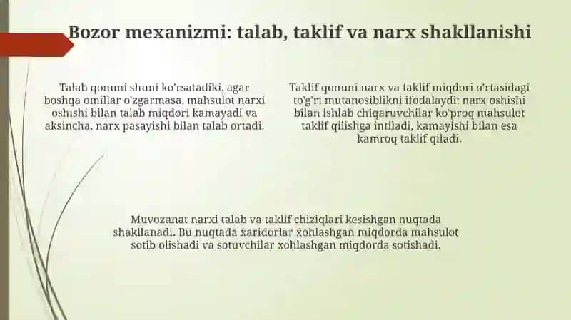 Bozor iqtisodining mazmuni va amal qilishi 4