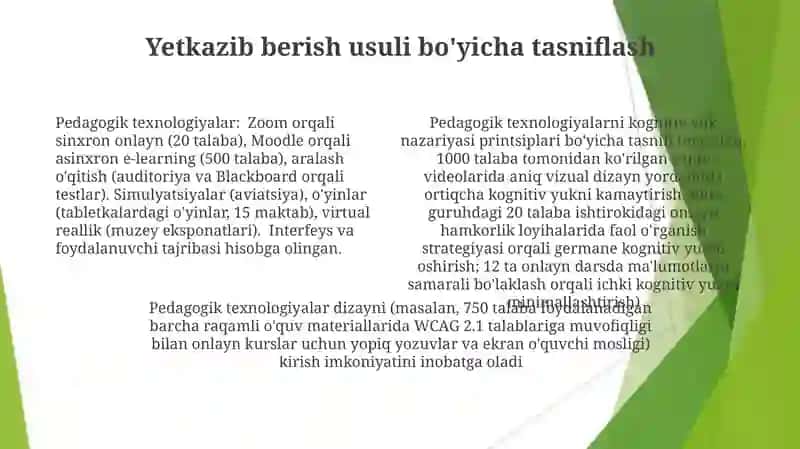 Pedagogik texnologiyalar tasnifi hamda loyihasi 4