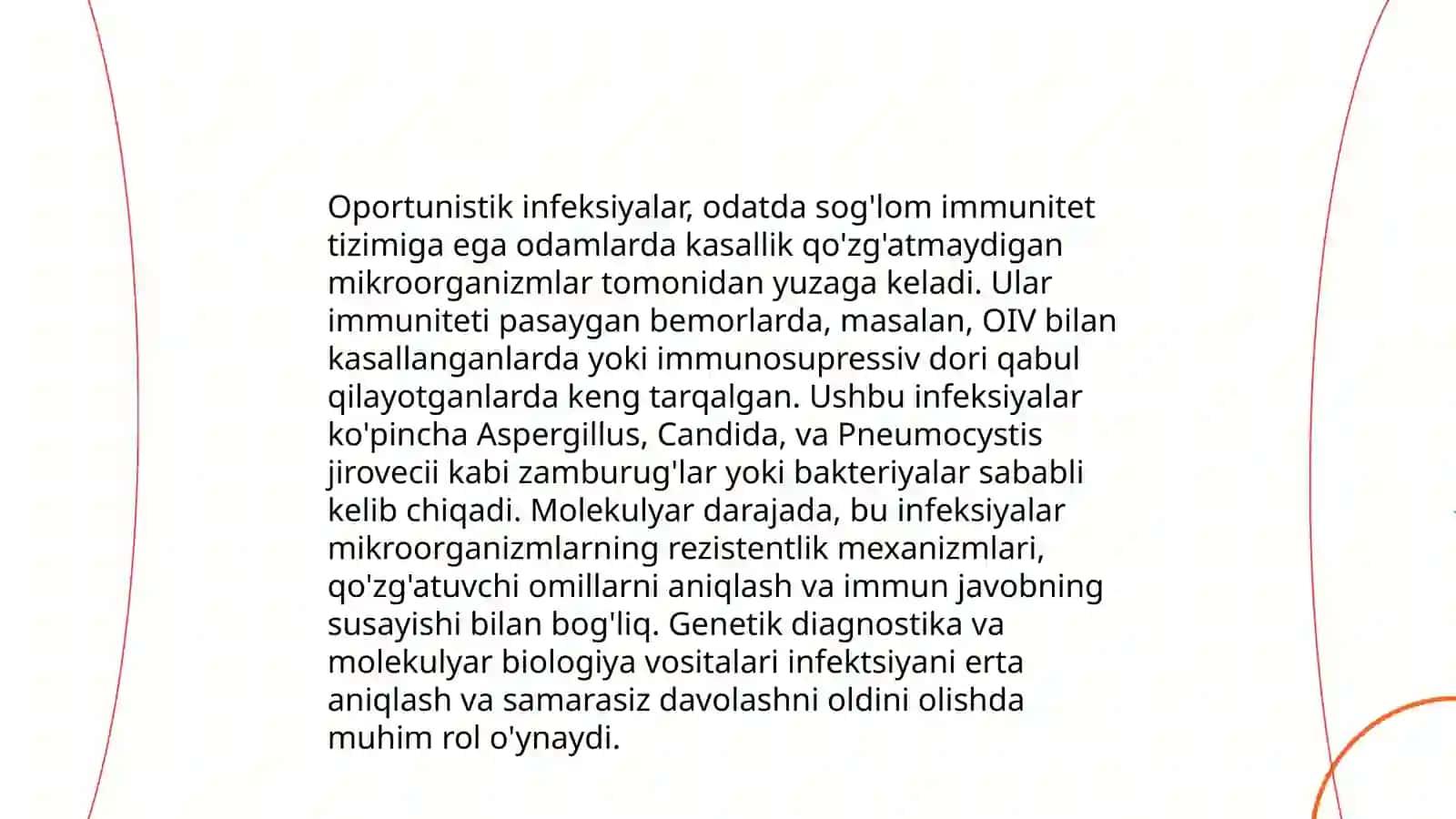 Immun tanqisliklarda opportunistik infeksiyalar kelib chiqishining molekulyar mexanizmi 4