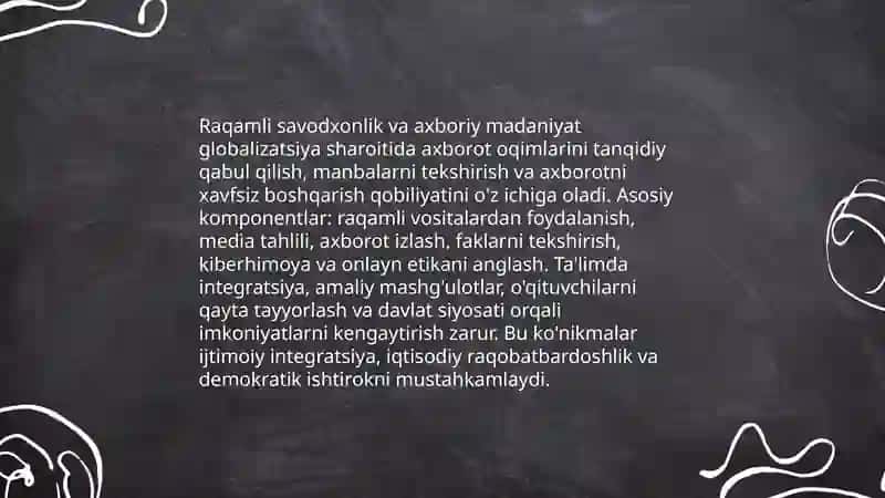 Globallashuv davrida axboriy madaniyat zururati 4