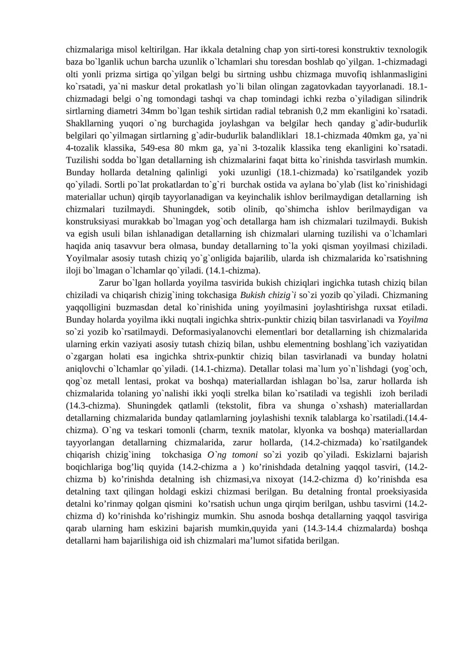 Eskiz. Eskiz tuzish tarkibi. Detallarning eskizlari. Detallarga o’lchamlar qo’yish qoidalari. Yig’ma birliklarning tasvirlari 4