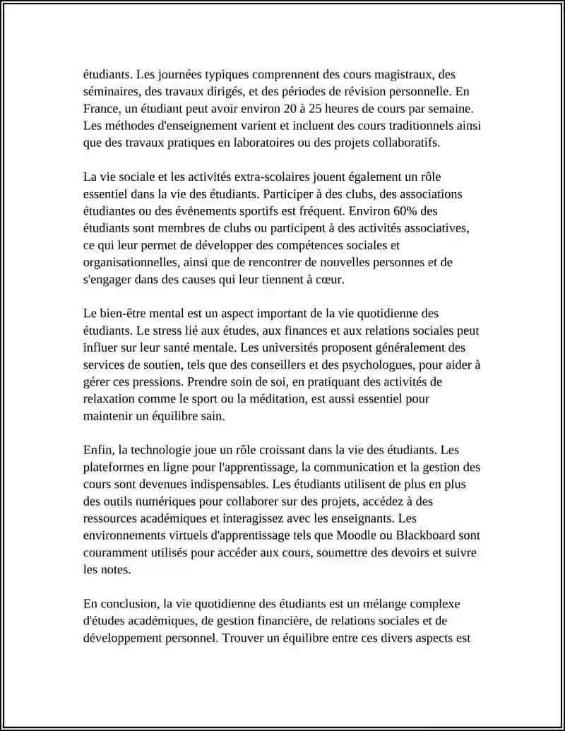 Vie quotidienne des étudiants 4