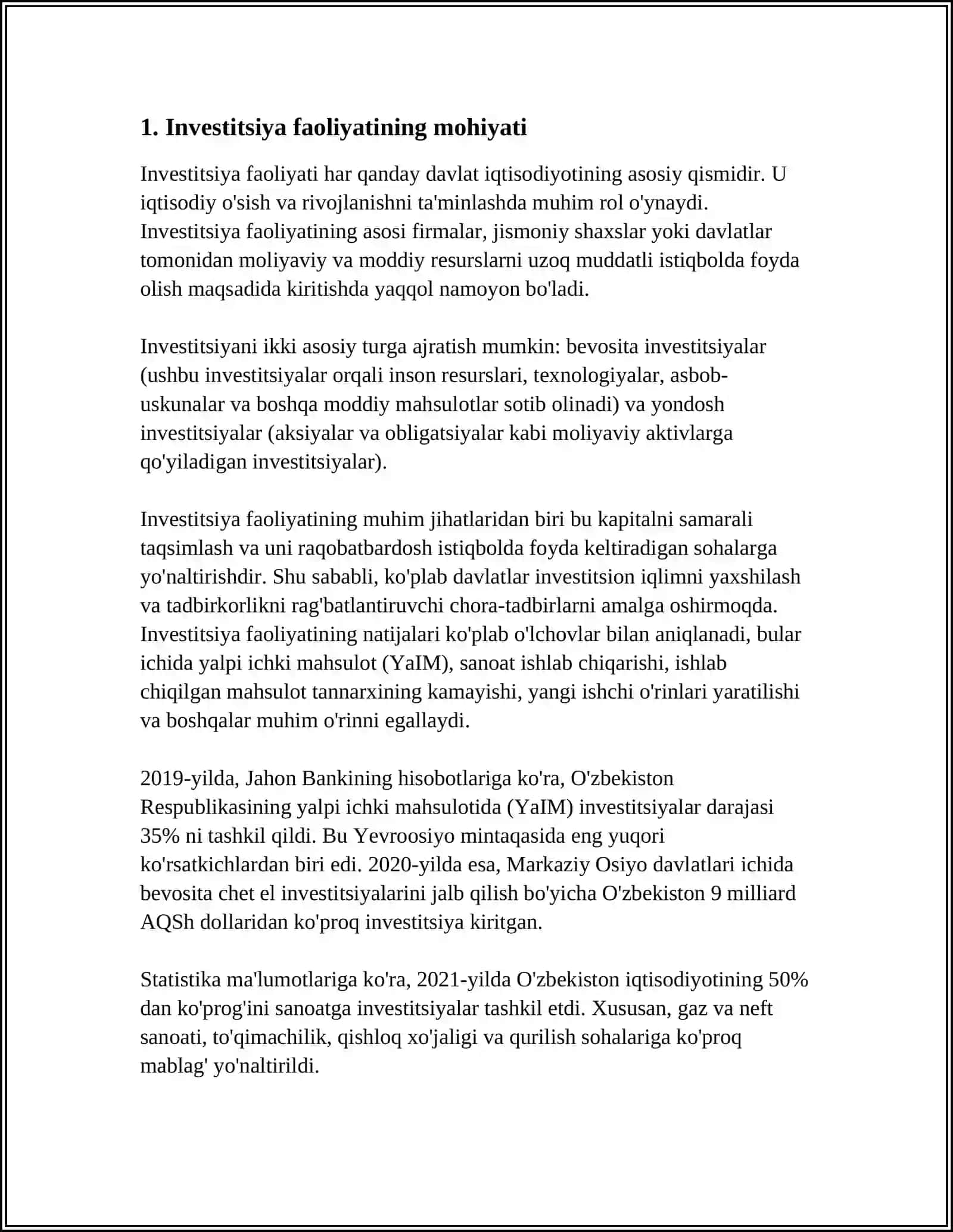 INVESTITSIYA FAOLIYATI RIVOJLANTIRISHDA FOIZ SIYOSATI TA'SIRI 4