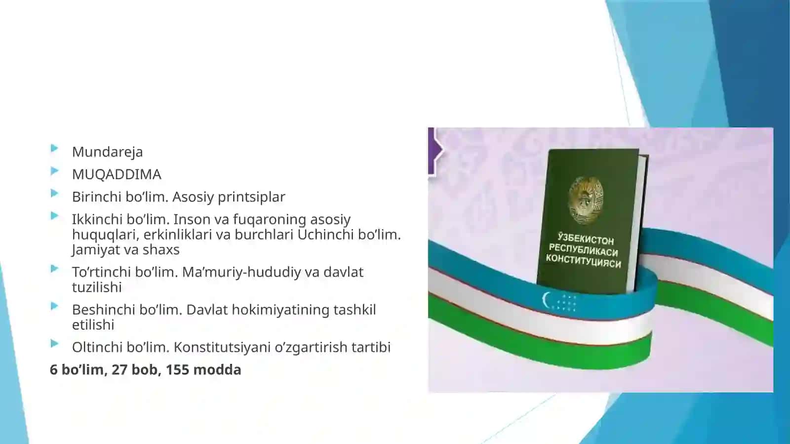 Yangitahrirdagi O’zbekiston Respublikasining Konstitutsiyasining qabul qilinishi va unga bo'lgan zarurat 4