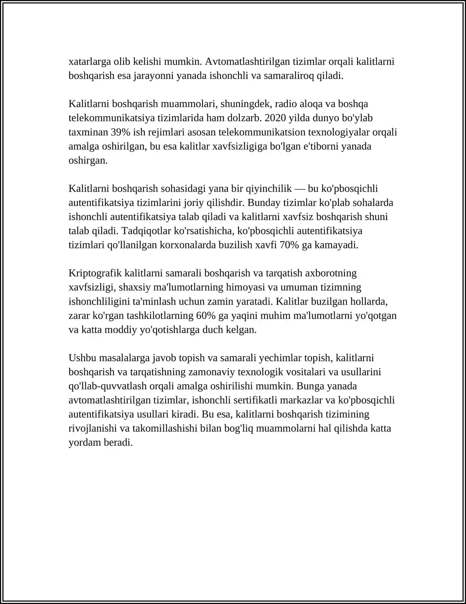 SIMMETRIK KRIPTOTIZIMLARDAGI MUAMMOLAR 4