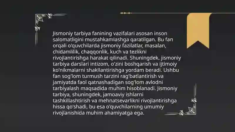 Jismoniy tarbiya fanining maqsadi va vazifalari 4