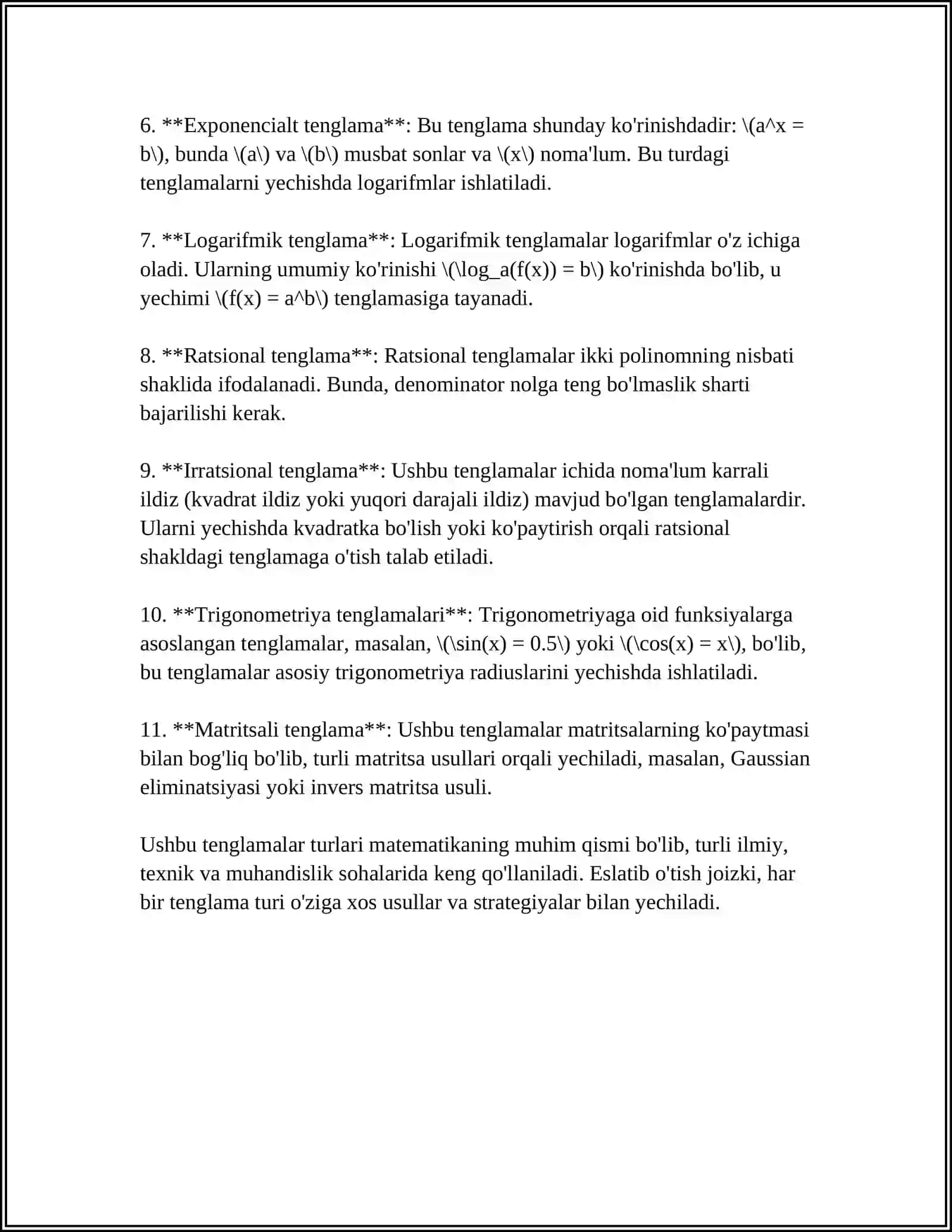 TEKISLIKNING UMUMIY TENGLAMASINI TEKSHIRISH 4