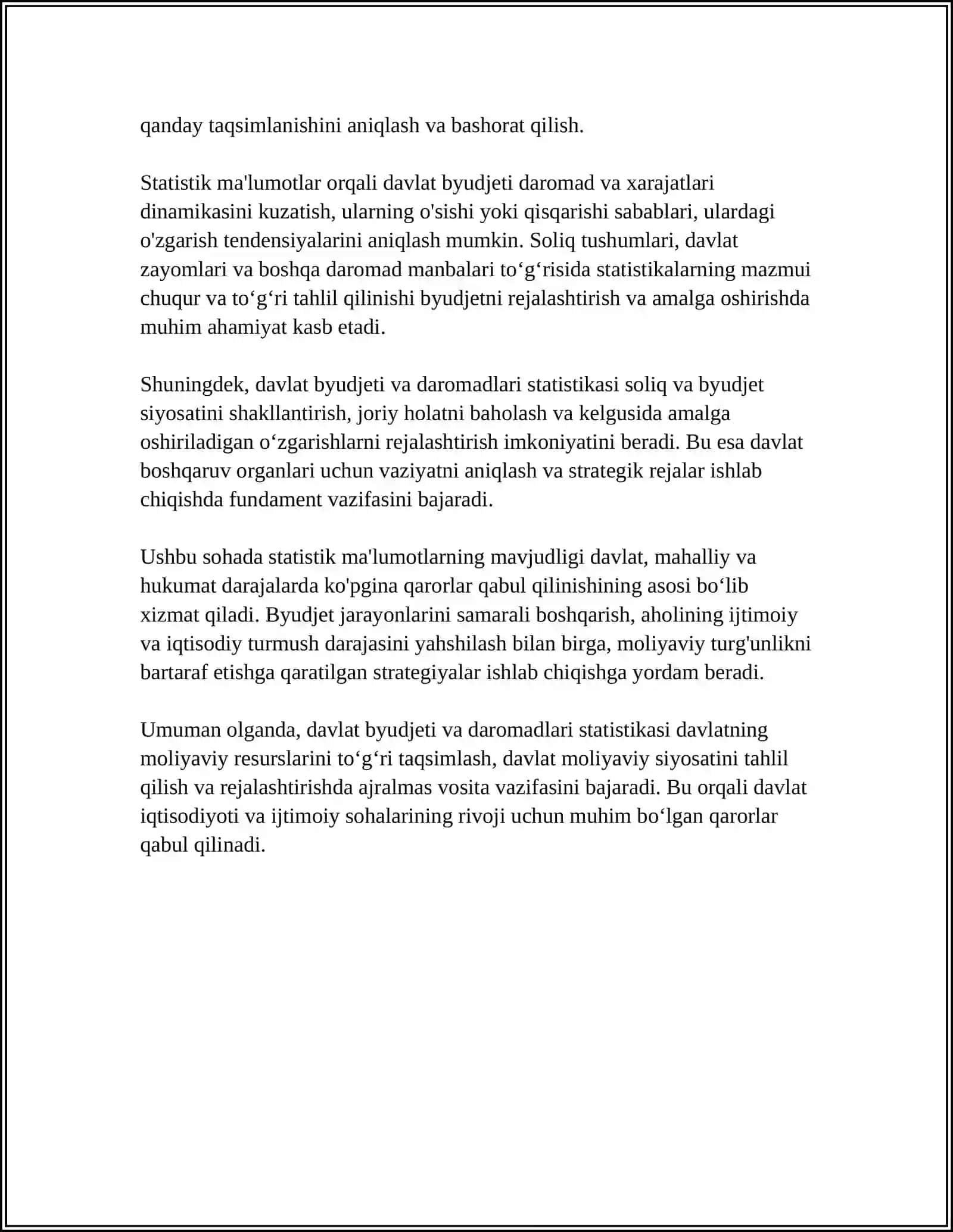 DAVLAT BUDJETI VA DAROMADLARI STATISTIKASI 4