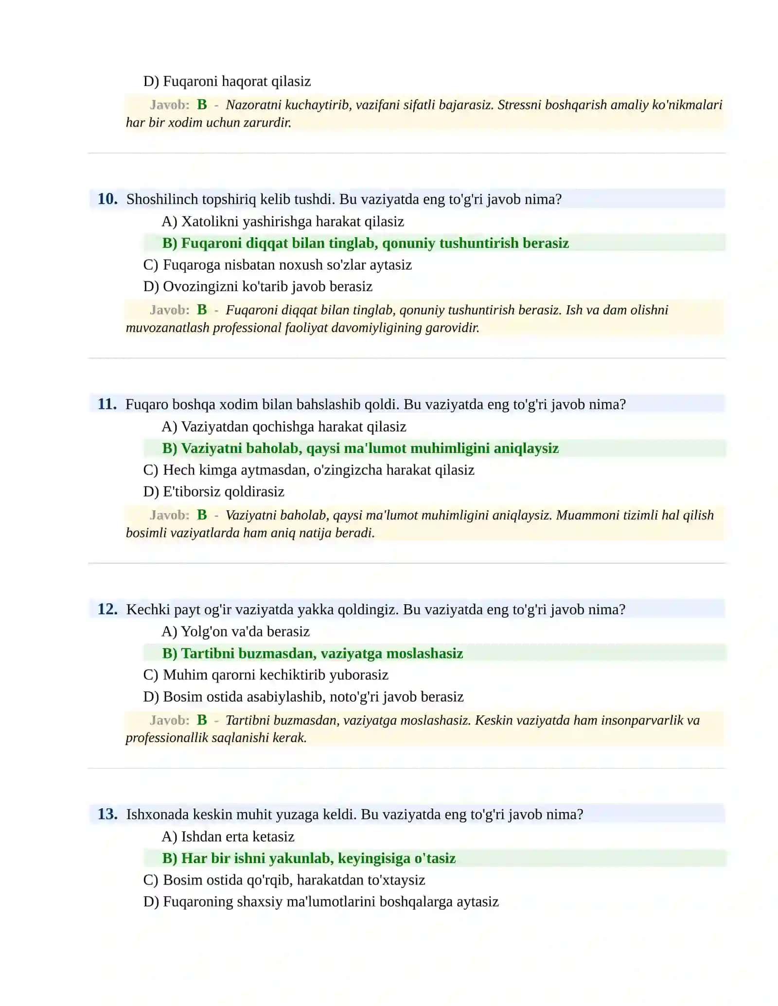 BOJXONA XIZMATIGA ISHGA KIRISH PSIXOLOGIK SINOV Testlari 4