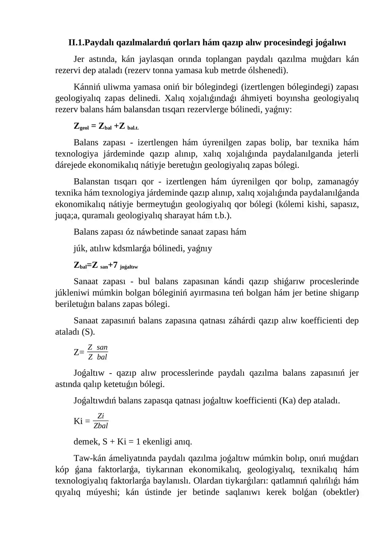Qazıwda qazıw protsessleriniń tiykarǵı kórsetkishlerin esaplaw 4