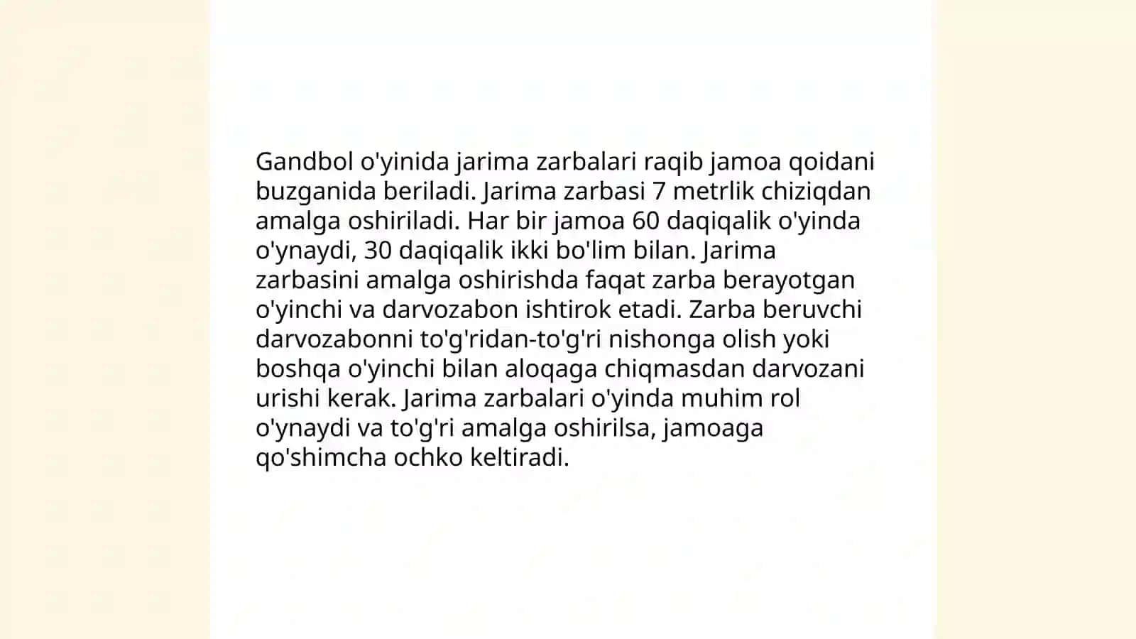 Gandbol òyinida erkin jarima va jarima tòplari 4