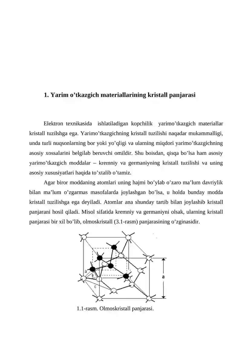 Yarim o’tkazgich materiallarining kristall panjarasi 4
