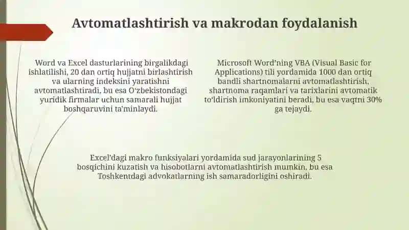 Huquqiy hujjatlarni tayyorlashda Offic paketidan foydalanish 4