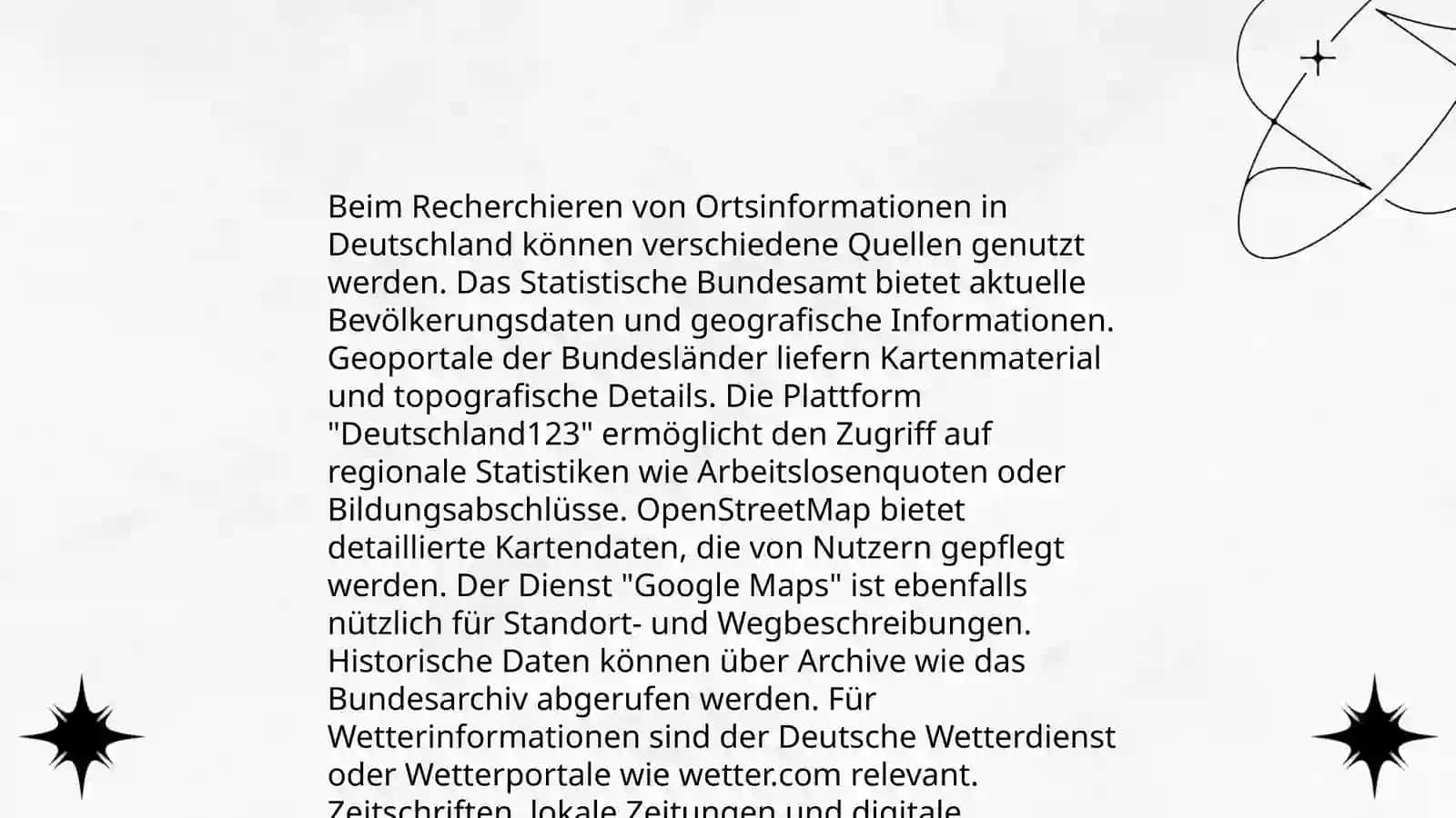 Erstellung und Präsentation eines Reiseberichts mit Ortsnamen, Informationen und Bildern 4