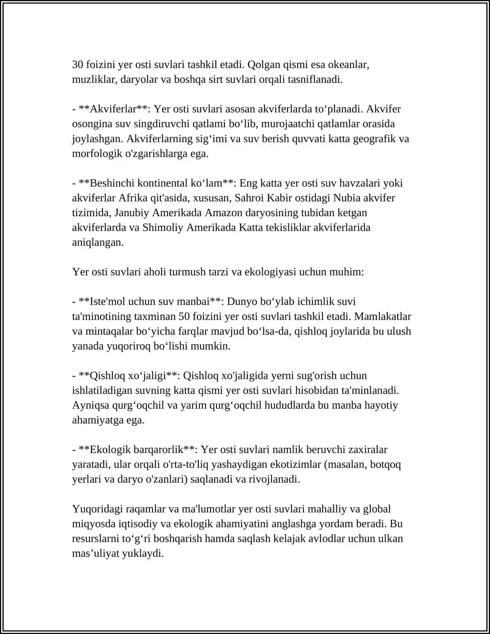 YER OSTI SUVLARINING BALANSI REJIMI VA ZAHIRASI 4