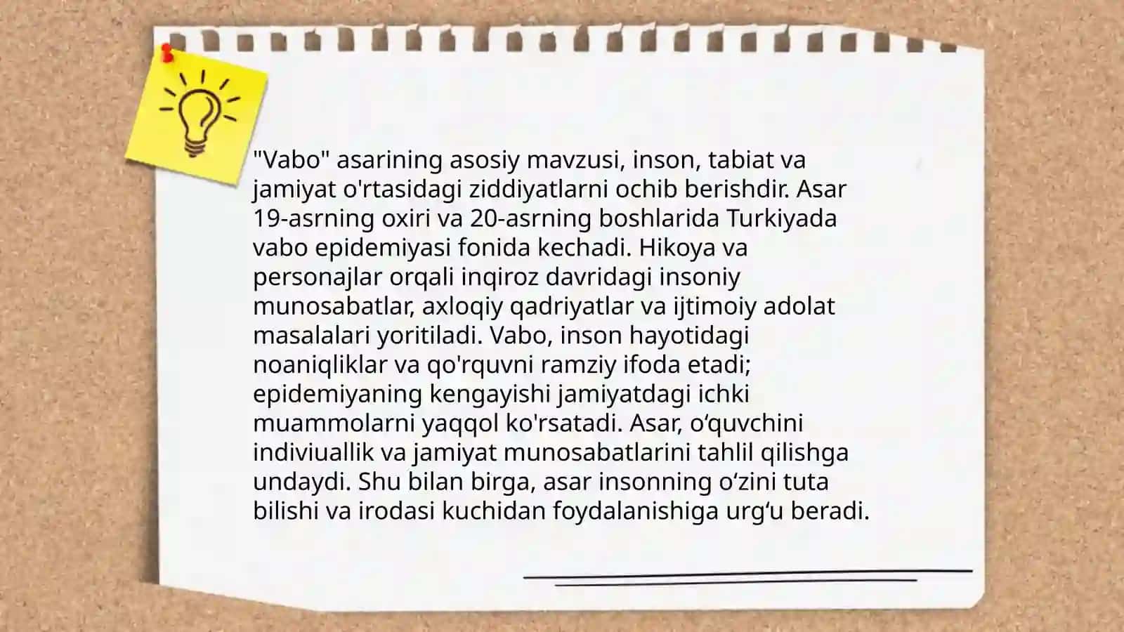 Qoʼrqma va Vabo asarlari tahlili 4