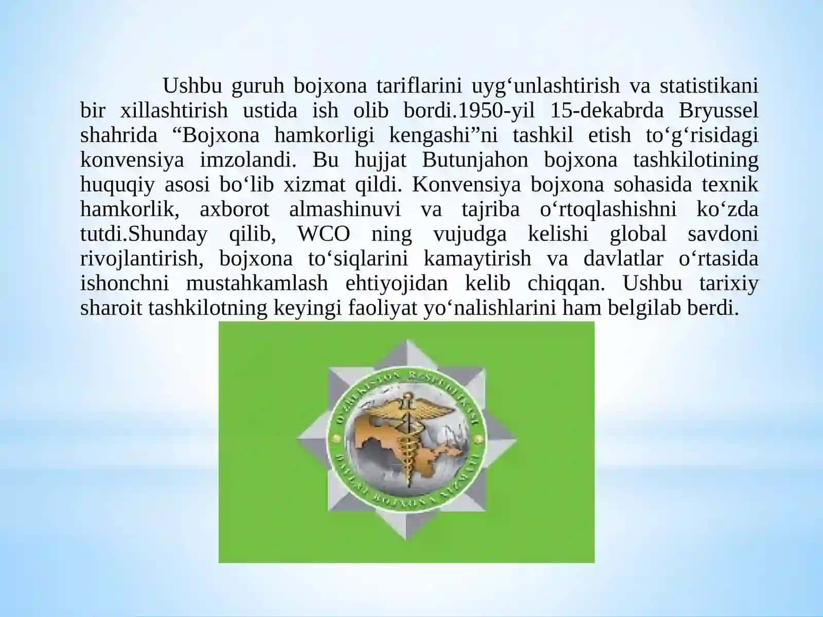 BUTUNJAXON BOJXONA TASHKILOTINING TASHKIL ETILISH TARIXI 4